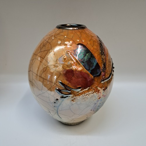 Click to view detail for #251258 Vase Raku, Three-Times Fired $42